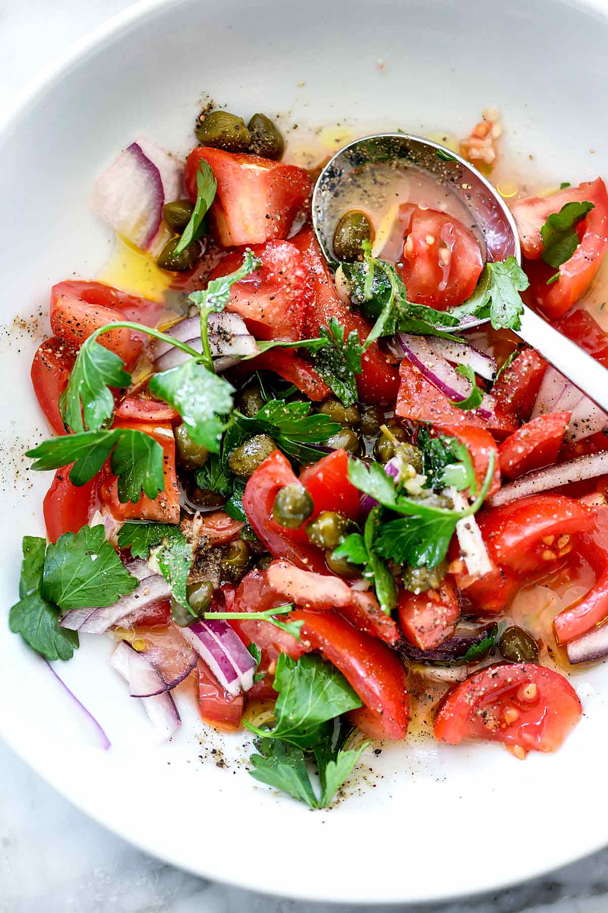 Mediterranean Tomato Salad - foodiecrush .com