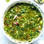 How to Make the Best Easy Chimichurri Sauce | foodiecrush.com #chimichurri #sauce #steak #recipe