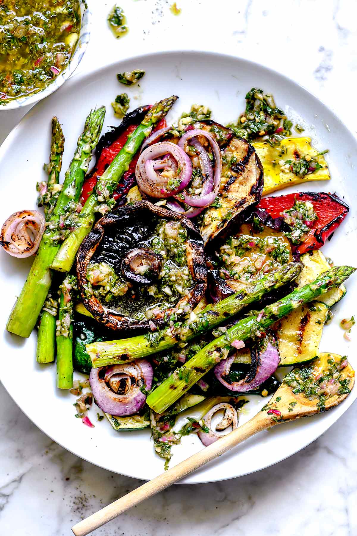 Grilled Vegetables with Chimichurri Sauce | foodiecrush .com