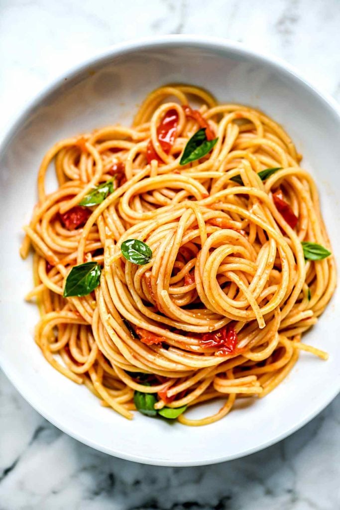 Quick Pasta Pomodoro Sauce from foodiecrush.com on foodiecrush.com