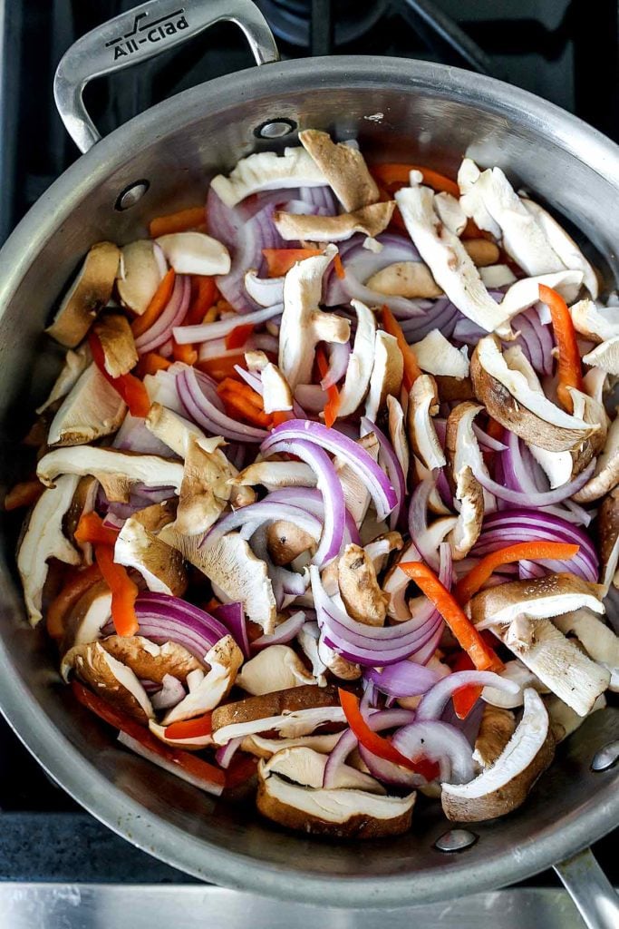 Peppers, onions, and mushrooms | foodiecrush.com