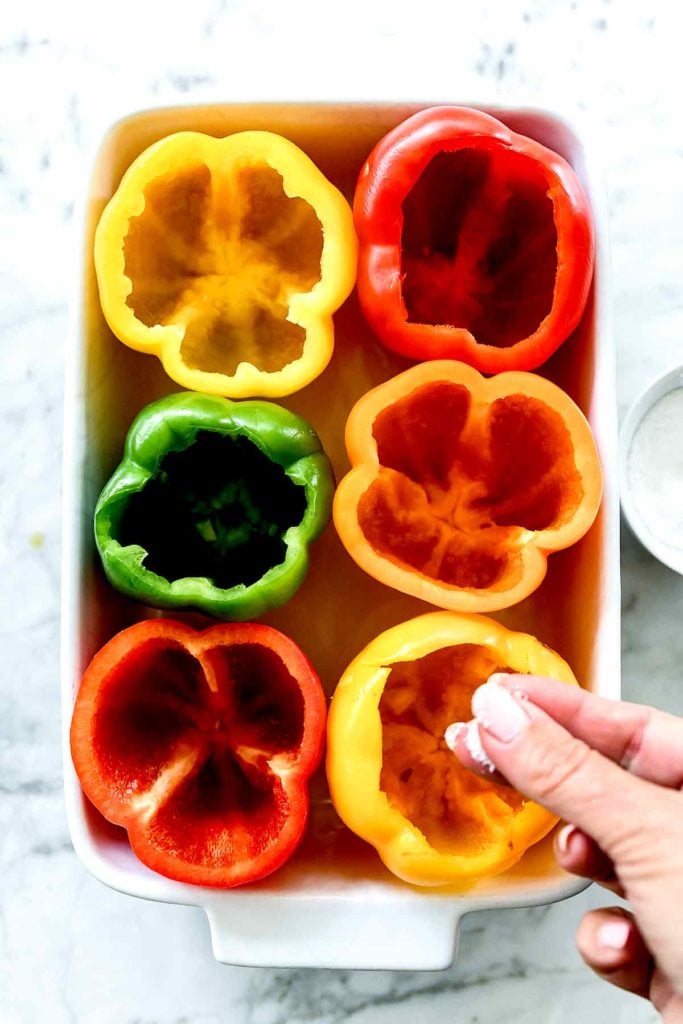 Salting bell peppers | foodiecrush.com