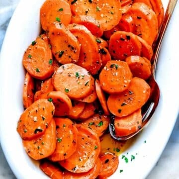 Glazed Carrots foodiecrush.com #carrots #sidedish #easy #brownsugar #recipe