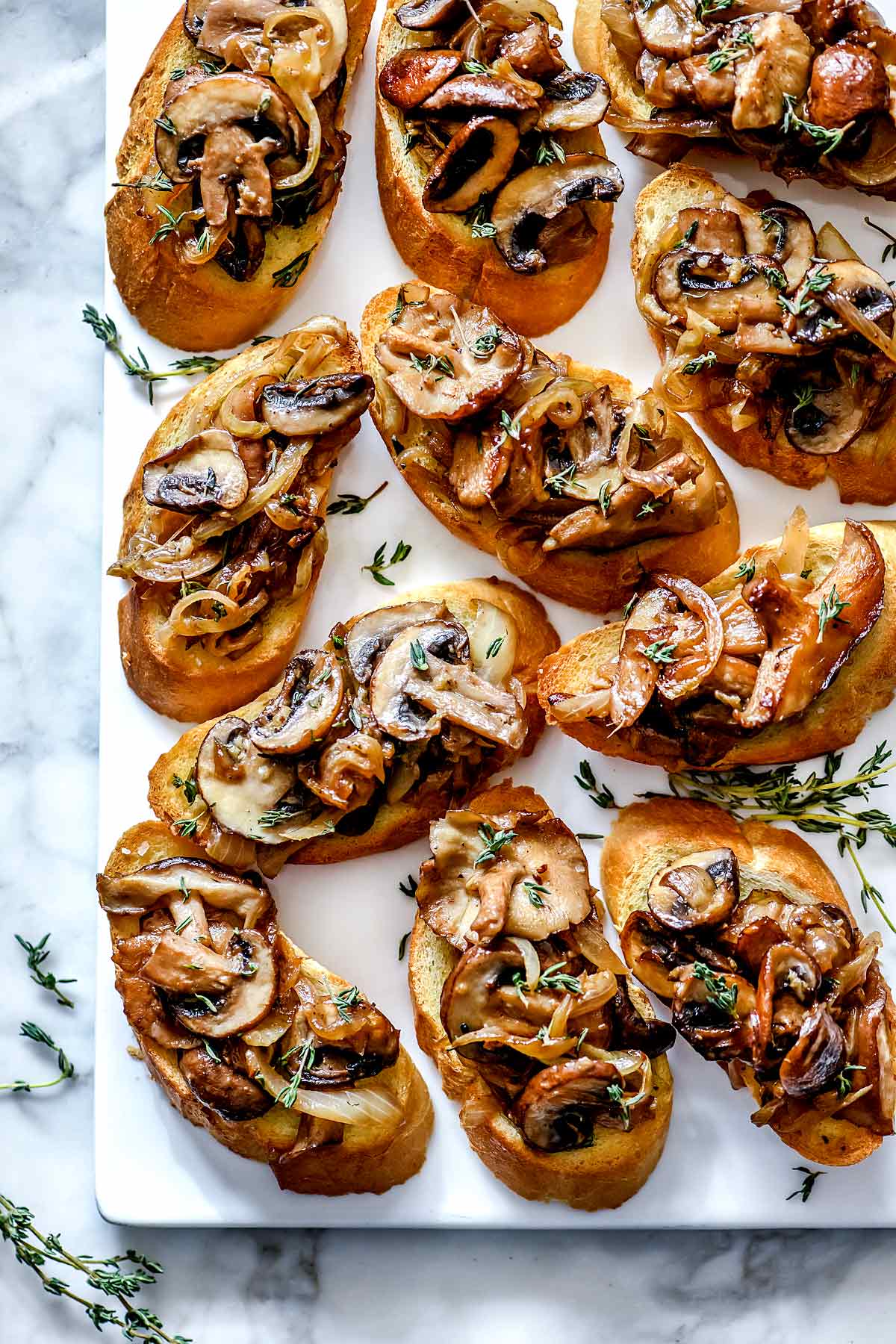 Caramelized Onion and Mushroom Crostini - foodiecrush .com