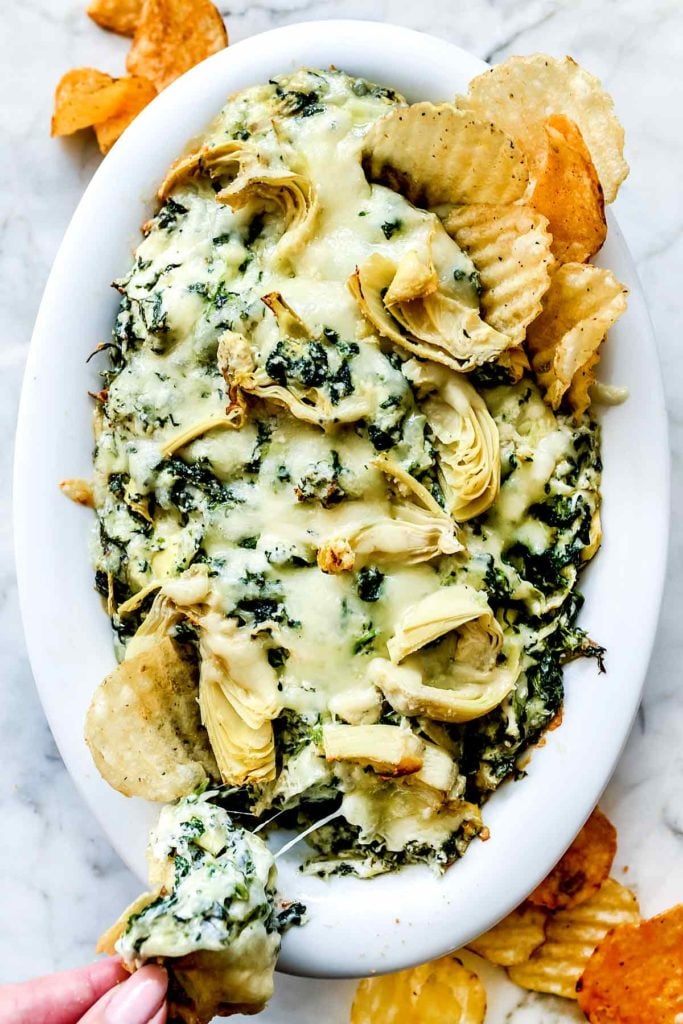 Easy Baked Spinach Artichoke Dip | foodiecrush.com