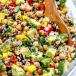 HEALTHY QUINOA SALAD with BLACK BEANS | foodiecrush.com #quinoa #salad #healthy #recipes #mango #blackbeans