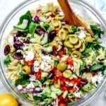 Mediterranean Orzo Salad foodiecrush.com #salad #orzo #olives #mediterannean #pasta #pastasalad #healthy #recipes