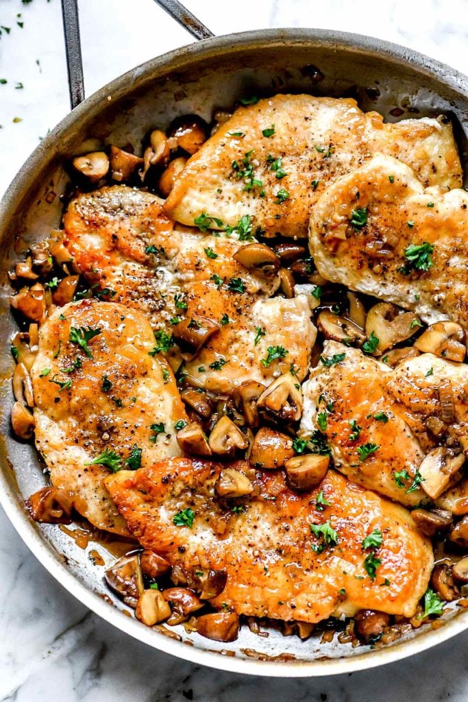 Easy Chicken Marsala | foodiecrush.com #marsala #chicken #dinner #recipe #easy #healthy