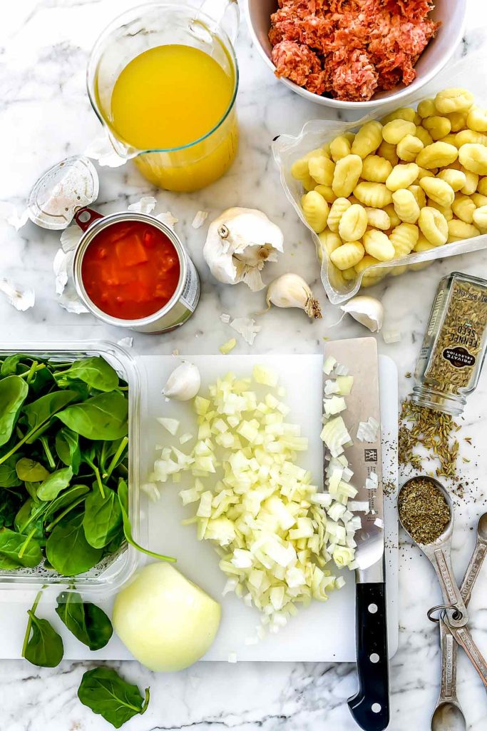 Ingredients Sausage and Gnocchi Soup | foodiecrush.com