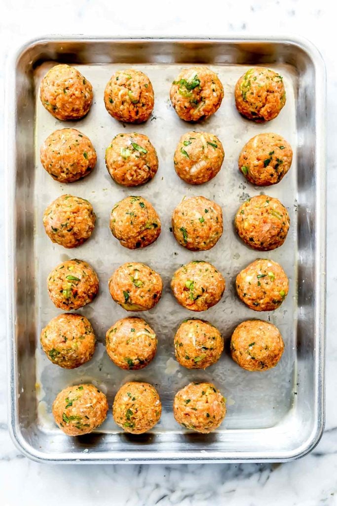 Baked Thai Turkey Meatballs | foodiecrush.com #turkey #meatballs #thai #curry #baked #healthy #homemade #easy #recipes