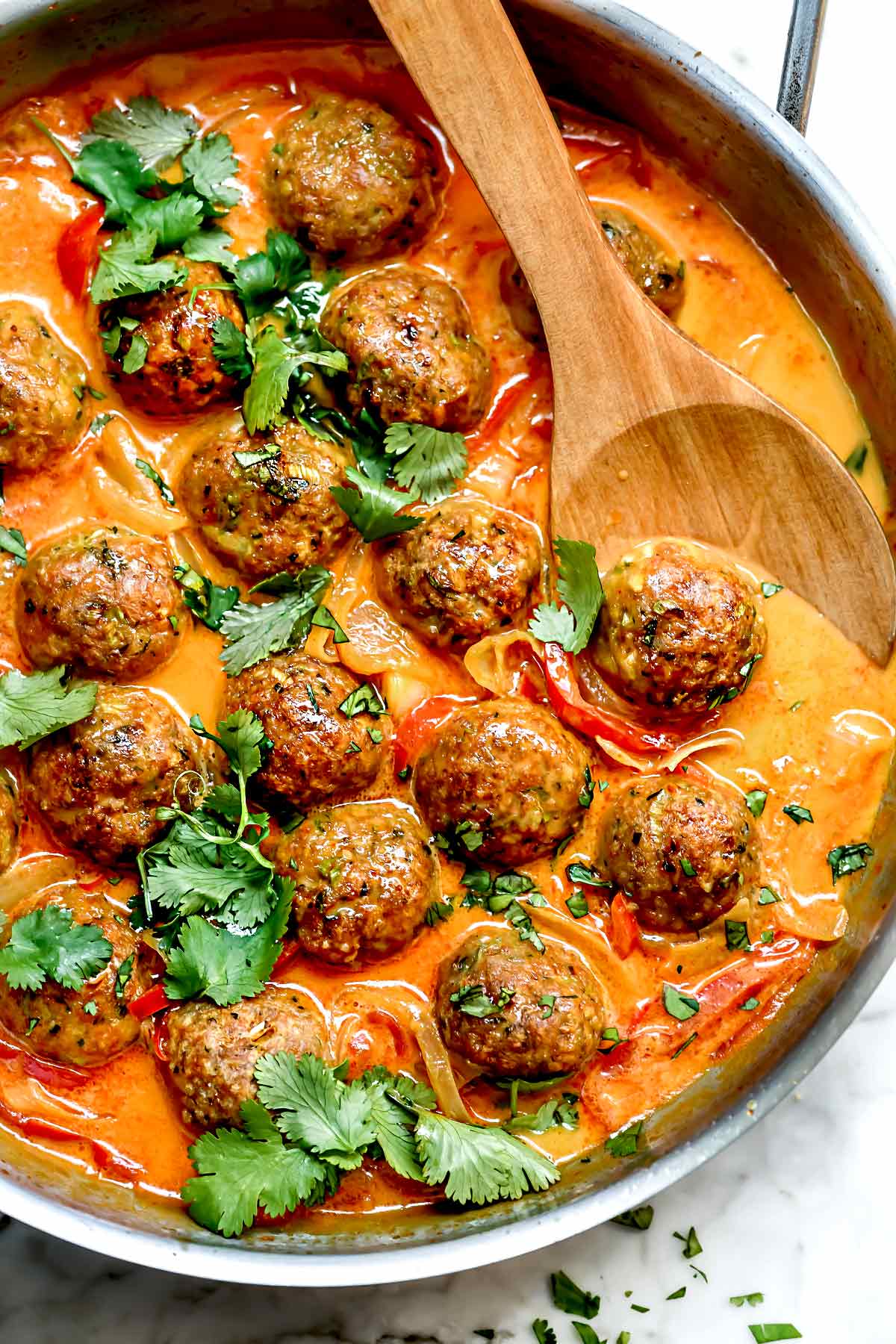 Thai Turkey Meatballs In Coconut Red Curry Sauce Foodiecrush Com