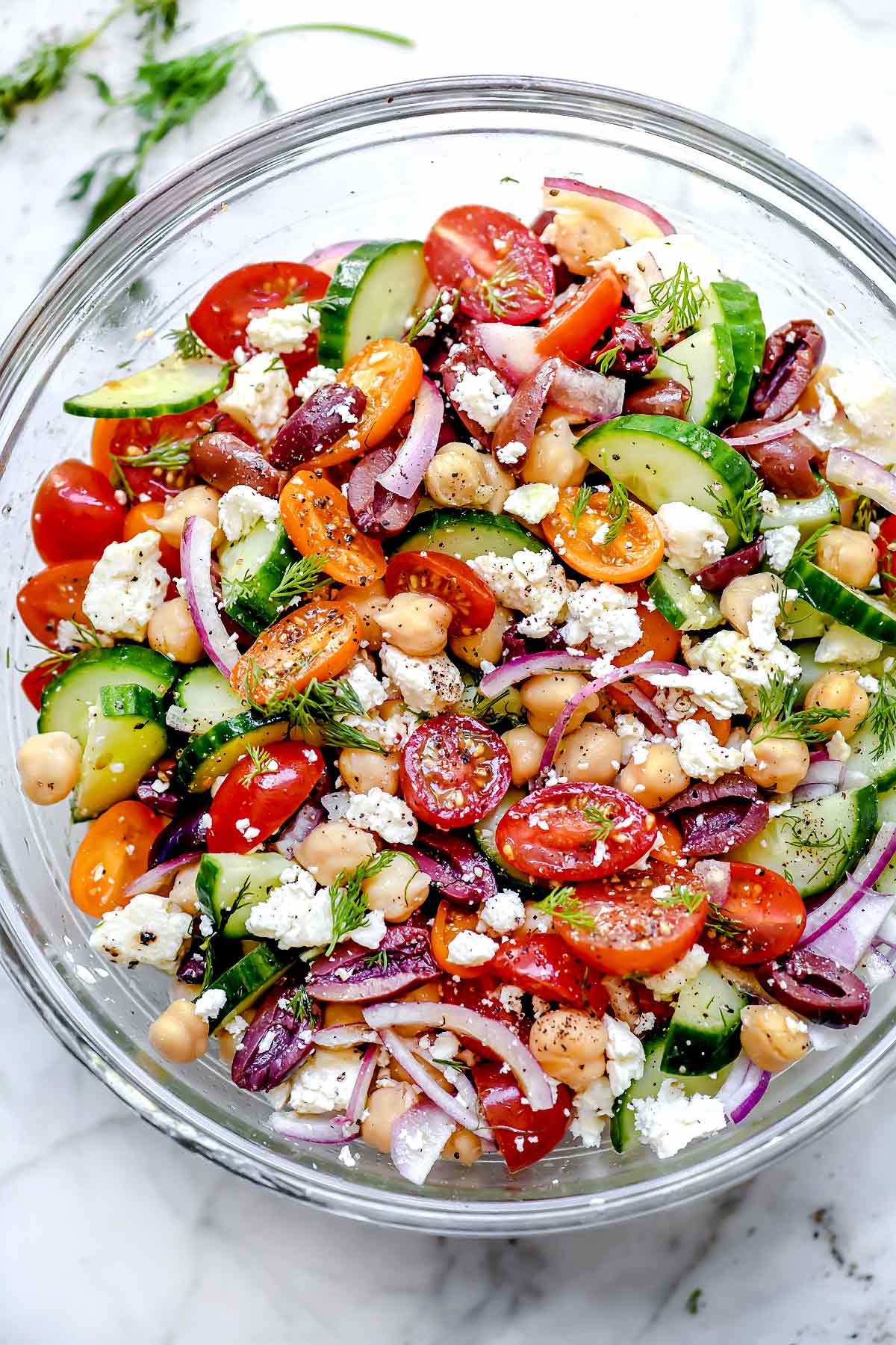 Greek Chickpea Salad | foodiecrush.com