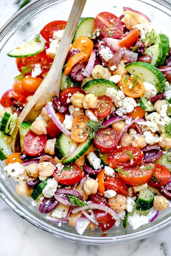Greek Chickpea Salad | foodiecrush.com