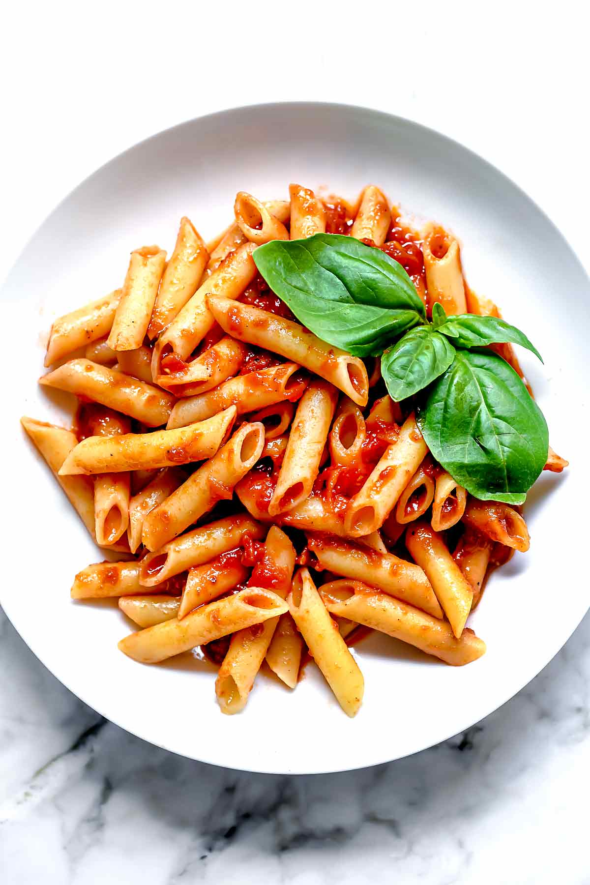 Penne Pasta with Easy Marinara foodiecrush.com