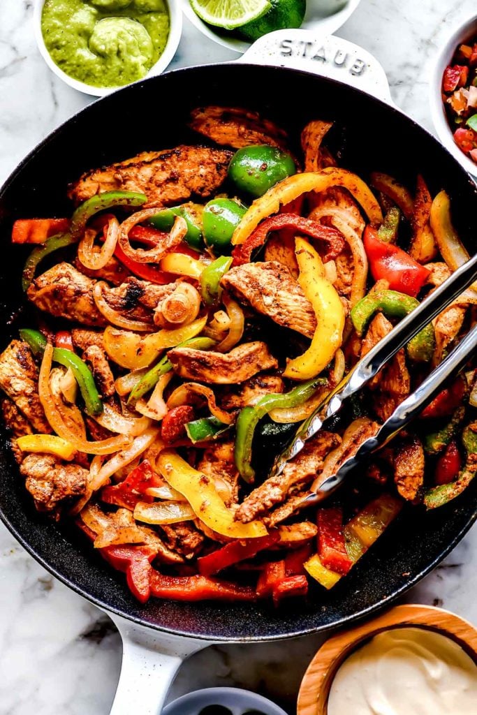 The BEST Chicken Fajitas from foodiecrush.com on foodiecrush.com