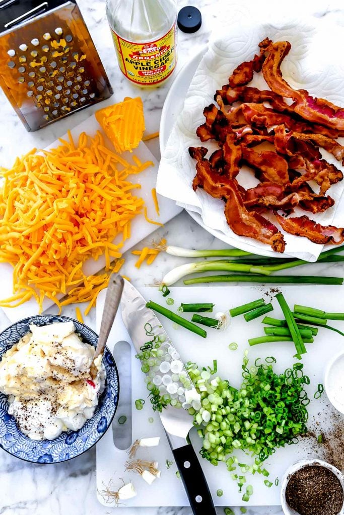 Ingredients Loaded Baked Potato Salad | foodiecrush.com