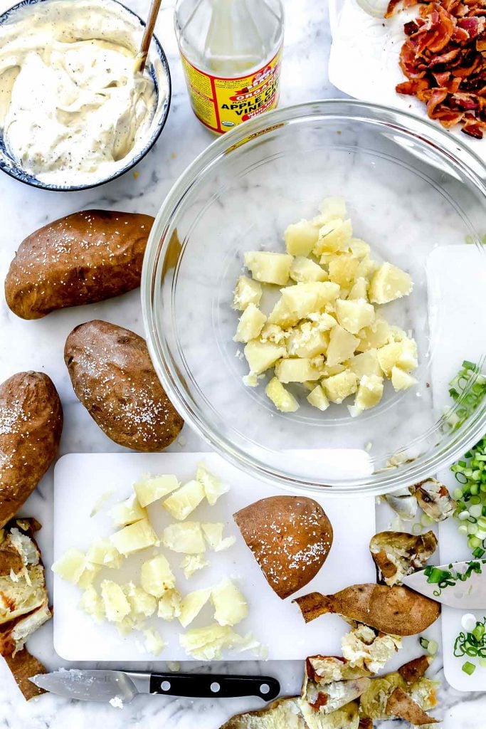 Ingredients Loaded Baked Potato Salad | foodiecrush.com