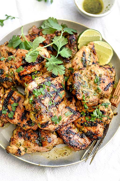 Grilled Cilantro Lime Chicken from foodiecrush.com on foodiecrush.com