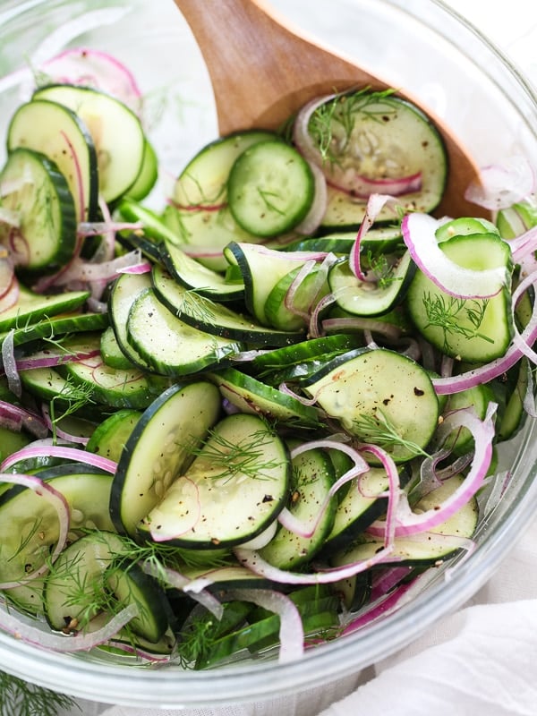 Easy Cucumber Salad with Dill | foodiecrush.com