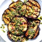 Grilled Eggplant with Chimichurri from foodiecrush.com on foodiecrush.com