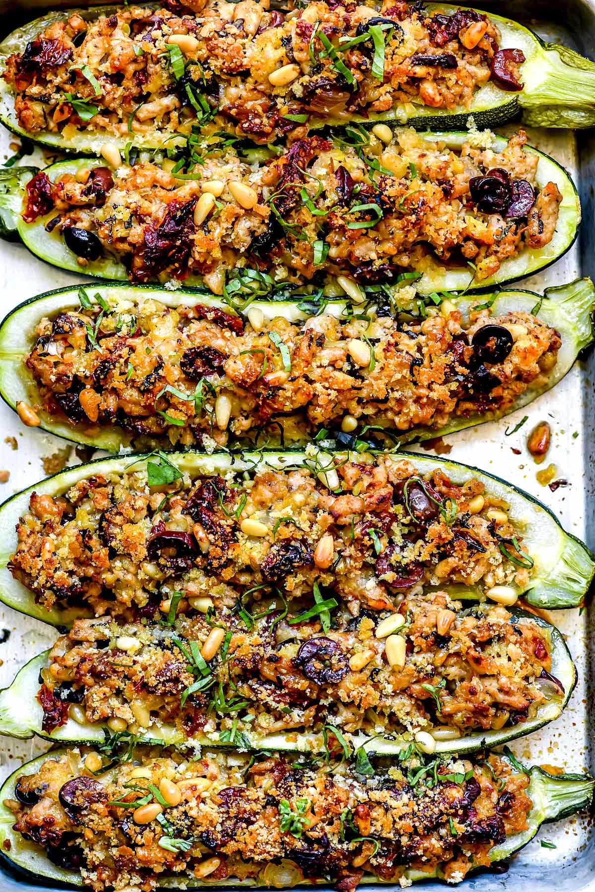 Mediterranean Zucchini Boats from foodiecrush.com on foodiecrush.com