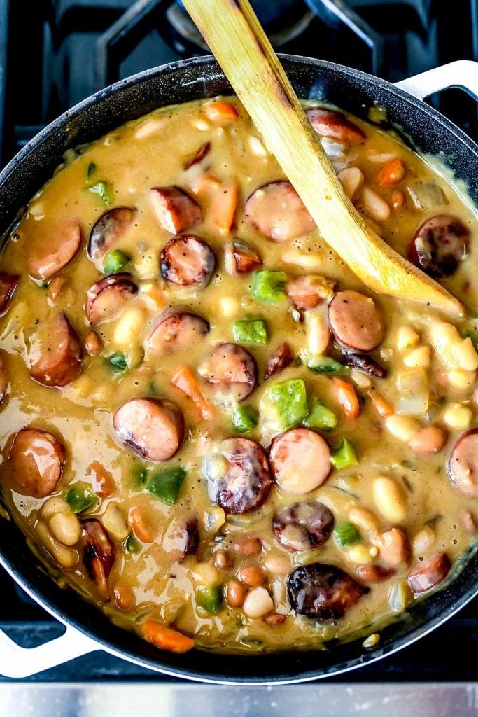 Creamy Bean Soup with Sausage | foodiecrush.com