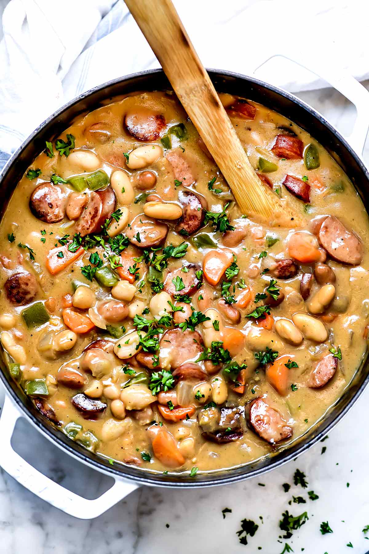 Creamy Bean Soup with Sausage | foodiecrush.com