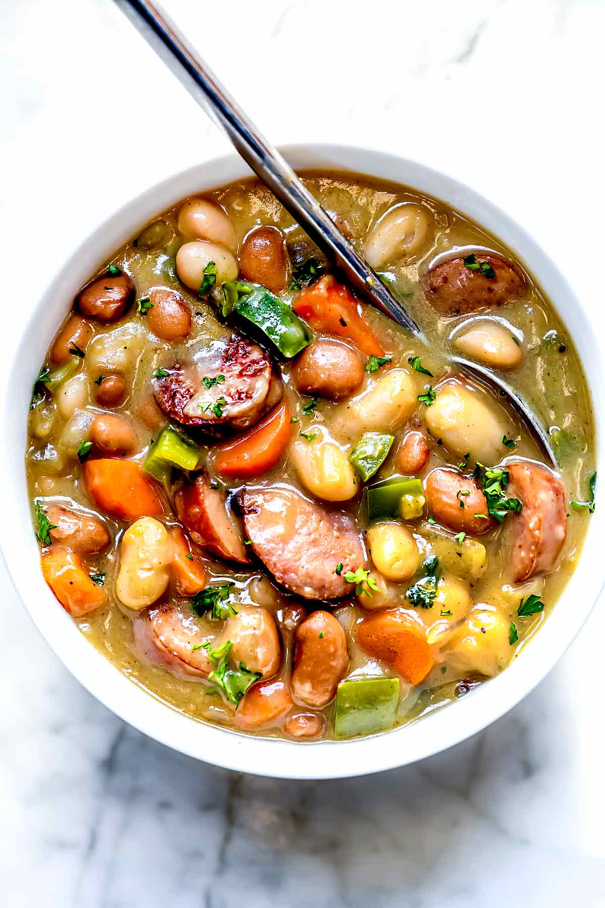 Creamy Bean Soup with Sausage foodiecrush