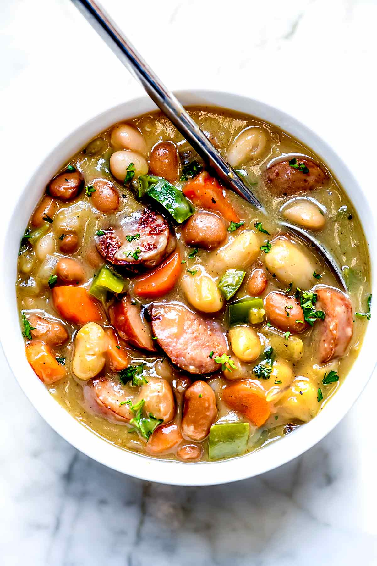 Creamy Bean Soup with Sausage | foodiecrush.com