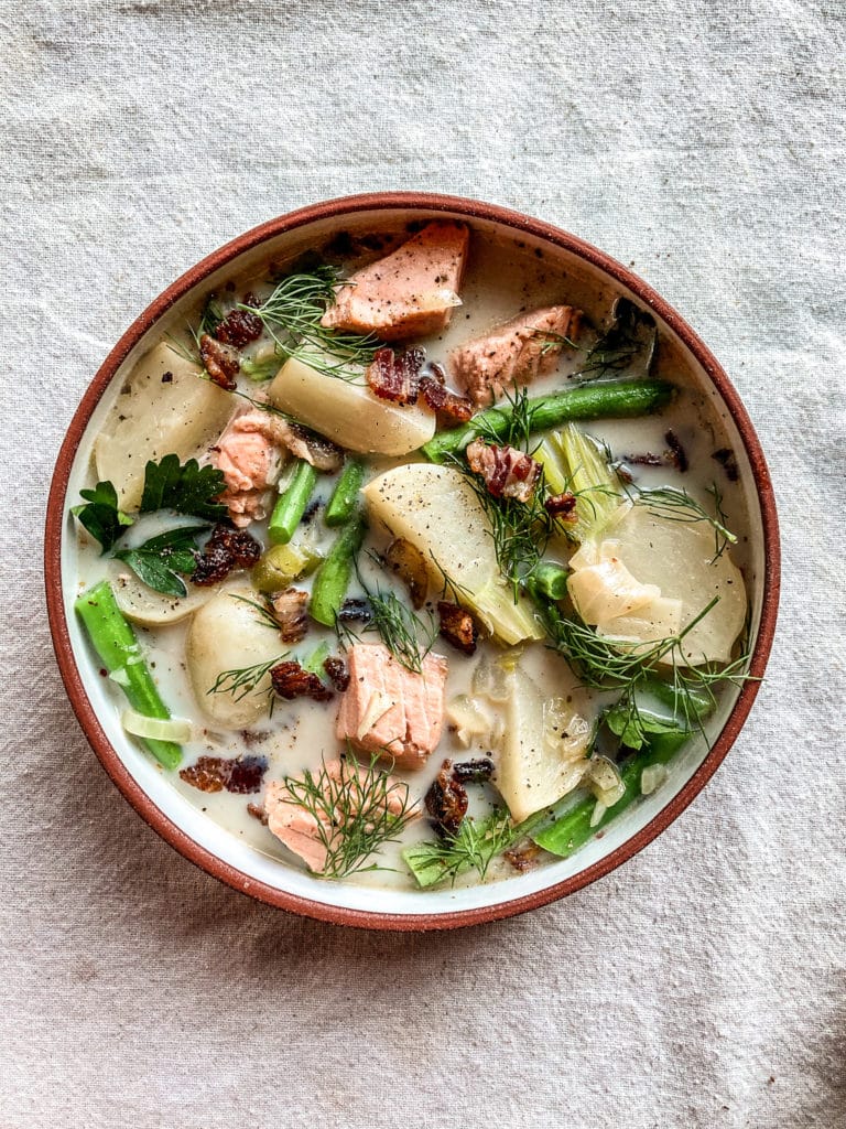 Autumn Salmon Chowder from Dishing Up the Dirt on foodiecrush.com