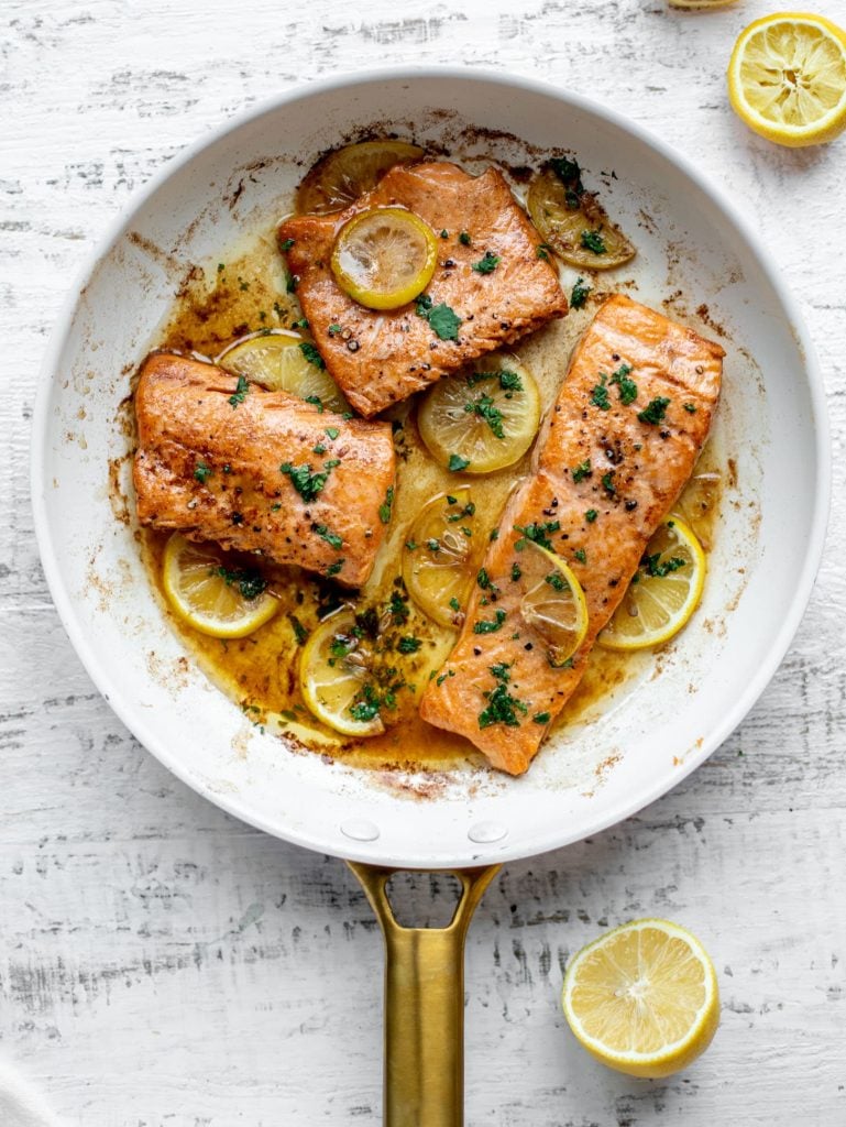Lemon Brown Butter Salmon from How Sweet Eats on foodiecrush.com