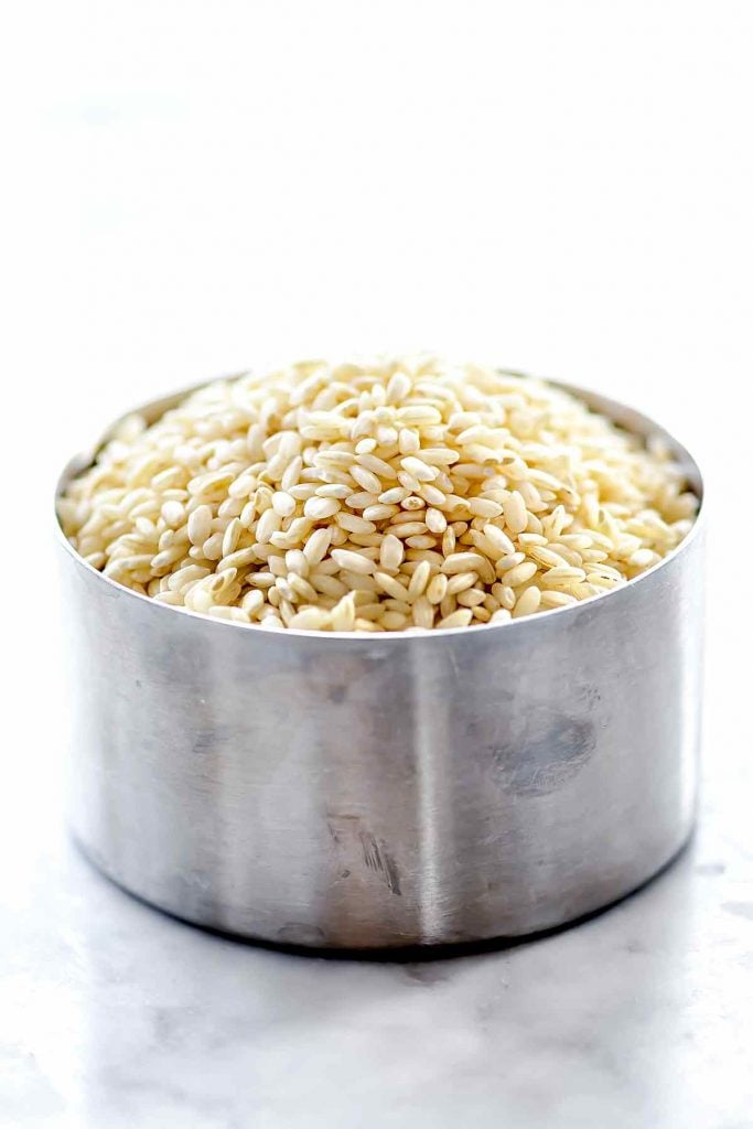 Arborio rice in measuring cup | foodiecrush.com