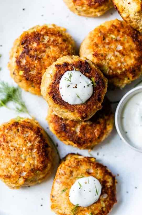Salmon Croquettes from Skinnytaste on foodiecrush.com