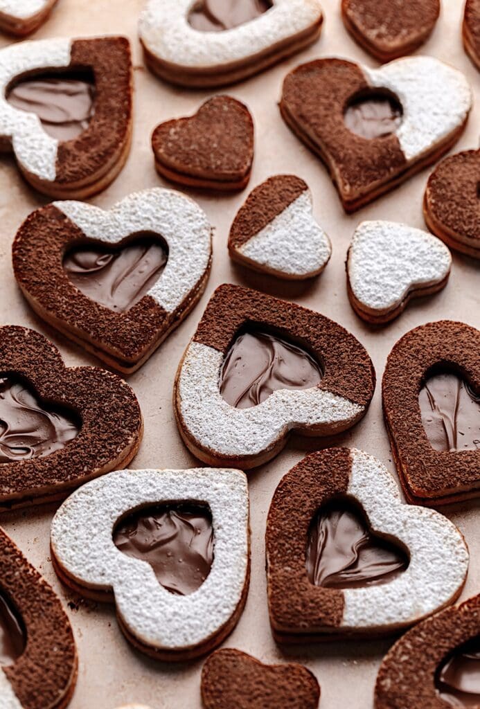Nutella Linzer Heart Cookies from yogaofcooking.co on foodiecrush.com