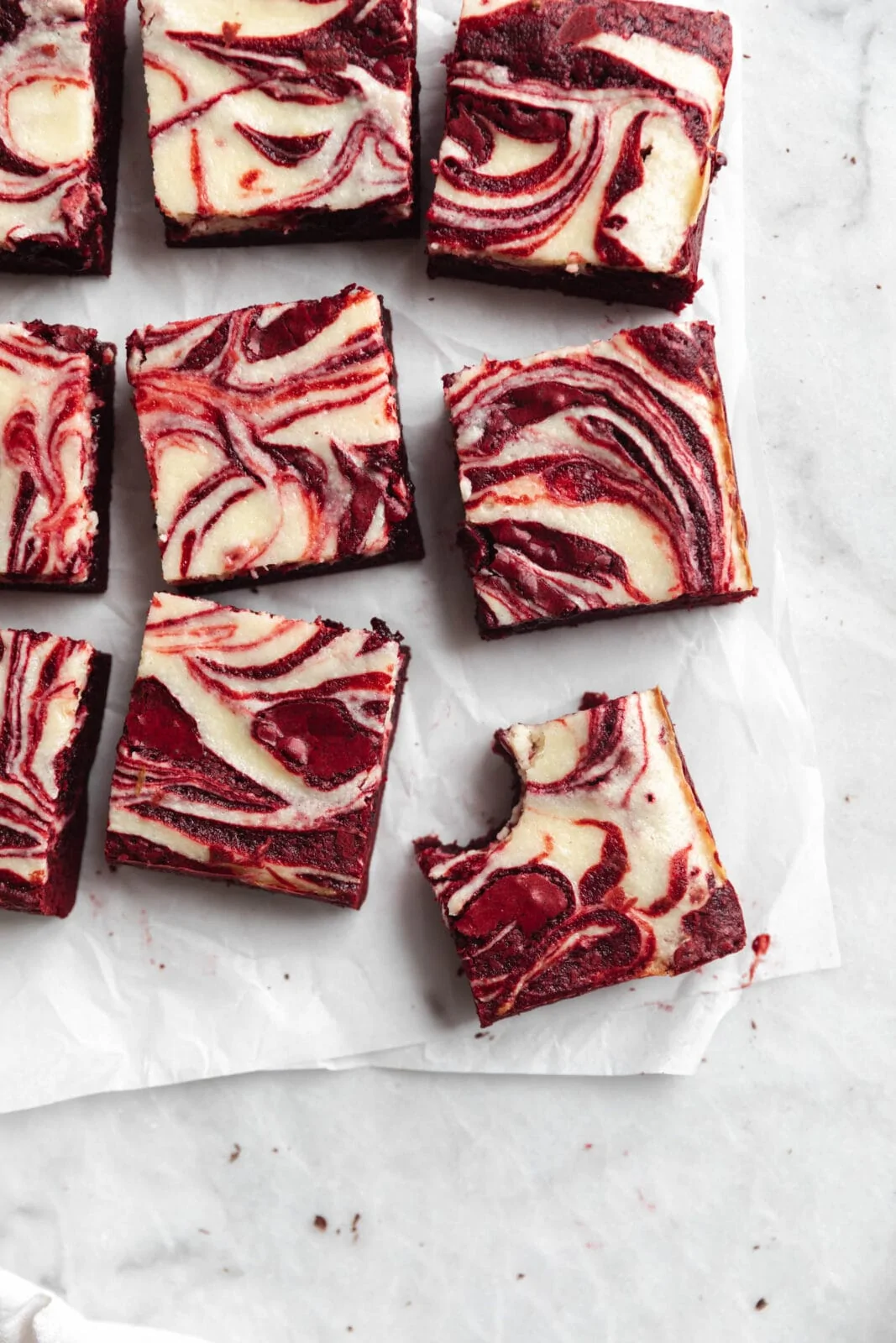Red Velvet Cheesecake Brownies from bromabakery.com on foodiecrush.com