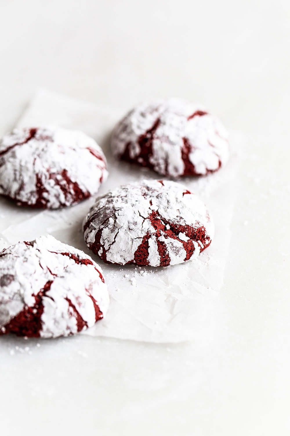 Red Velvet Crinkle Cookies from handletheheat.com on foodiecrush.com