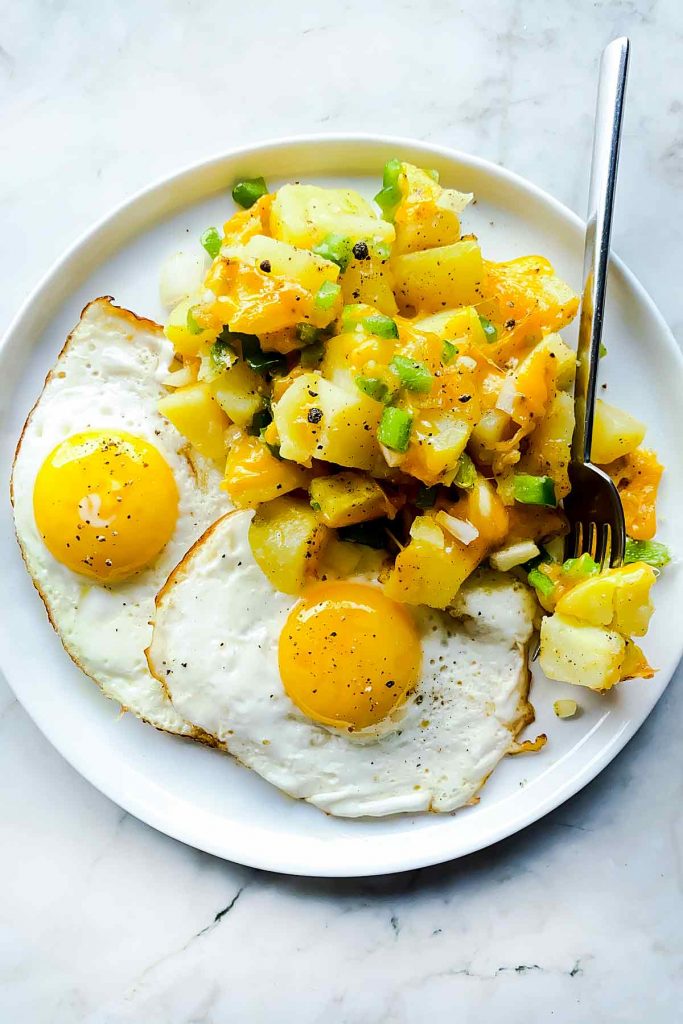 Cheesy Potatoes and eggs foodiecrush.com