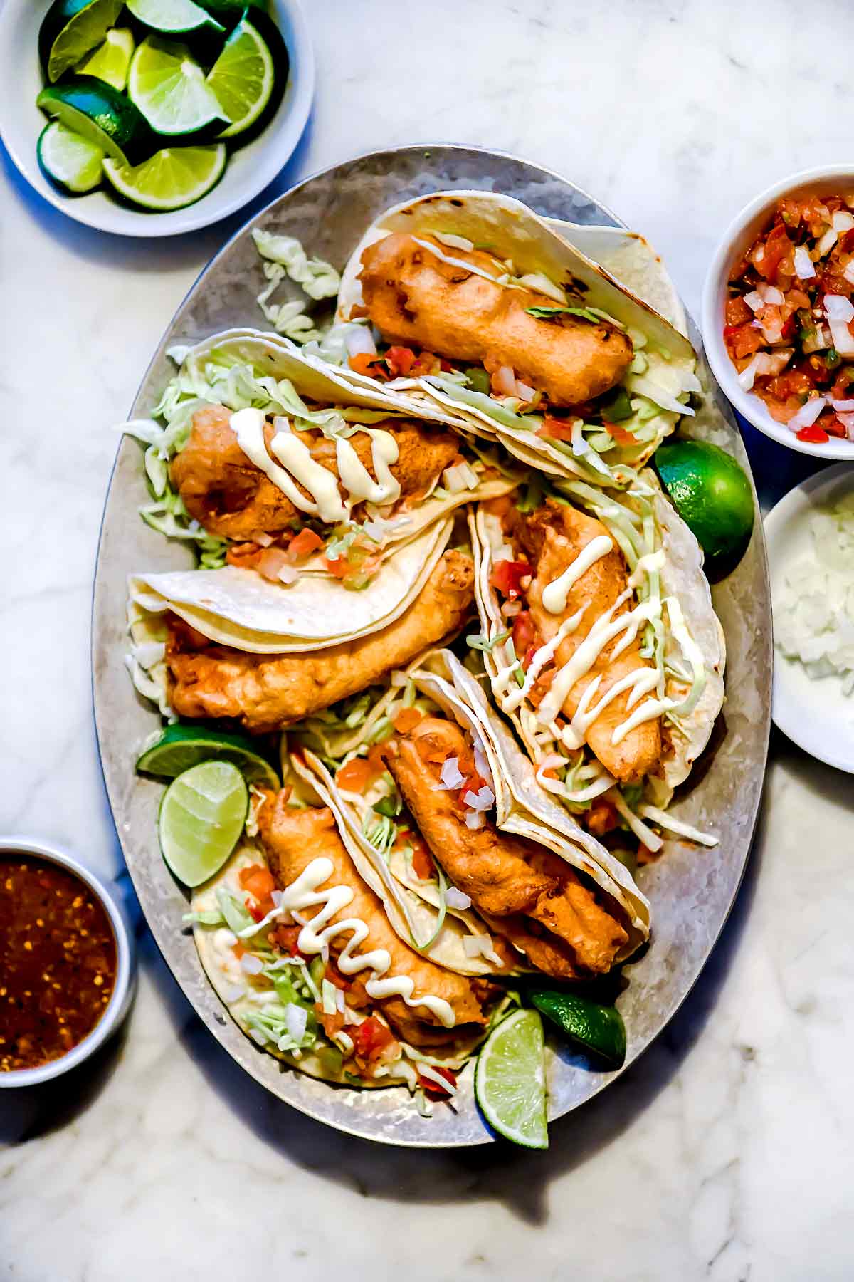 THE BEST Baja Fish Tacos With Baja White Sauce - foodiecrush.com