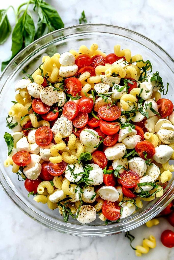 THE BEST Caprese Pasta Salad foodiecrush.com