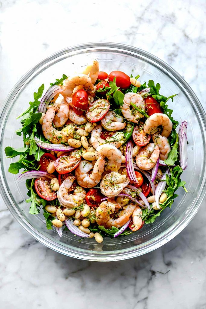 Mediterranean Shrimp and White Bean Salad | foodiecrush.com
