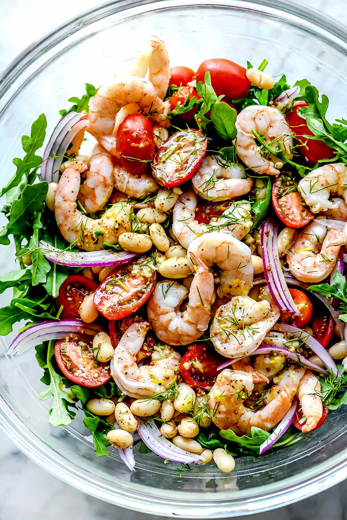 Mediterranean Shrimp and White Bean Salad | foodiecrush.com