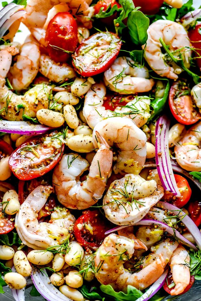 Mediterranean Shrimp and White Bean Salad | foodiecrush.com