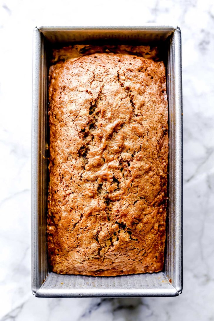 The BEST Easy Zucchini Bread in pan foodiecrush.com