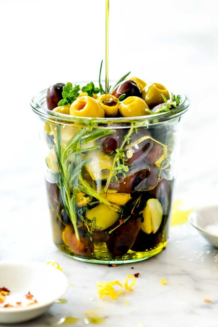 Marinated Warm Olives {Quick and Easy}