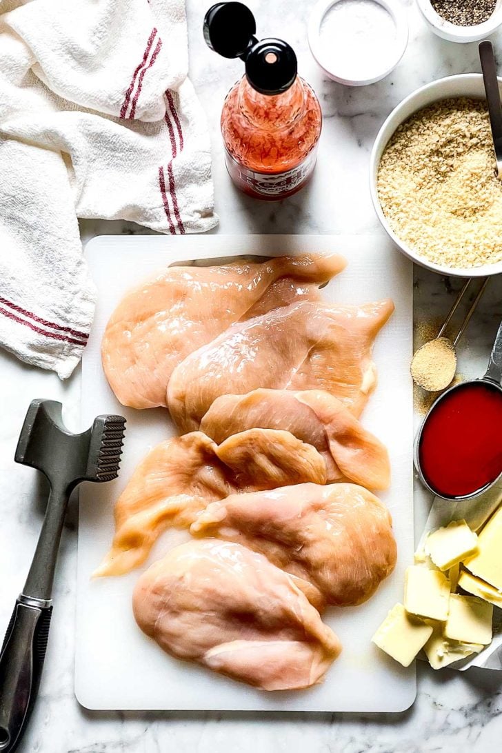 Crispy Baked Buffalo Chicken Breasts 2 Buffalo Chicken Breasts prep foodiecrush.com