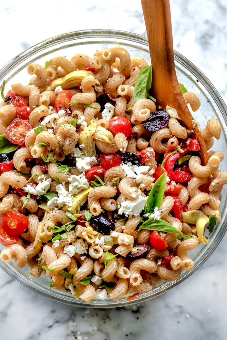 Whole Wheat Greek Pasta Salad | foodiecrush.com