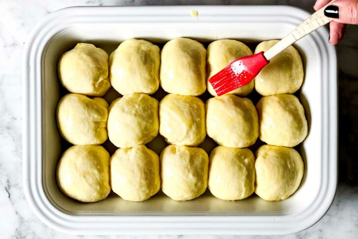 The BEST Easy Dinner Rolls brushed with egg foodiecrush.com