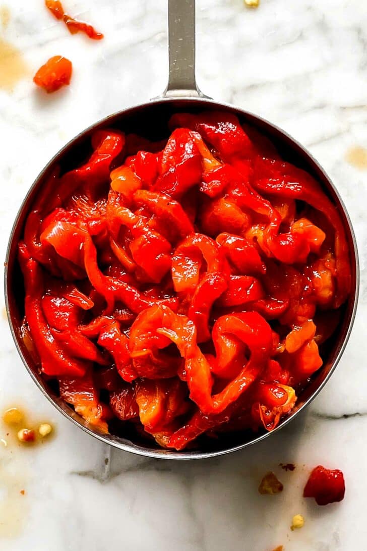 Sliced roasted red peppers foodiecrush.com