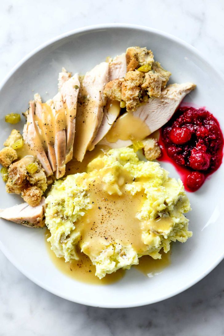 Turkey with Mashed Potatoes and Gravy foodiecrush.com