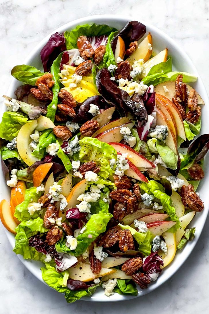 Pear and Gorgonzola Salad with Pecans foodiecrush.com